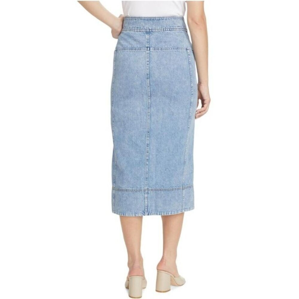 Tanya Taylor Christina Denim High-Waist Midi Skirt - Picture 2 of 7